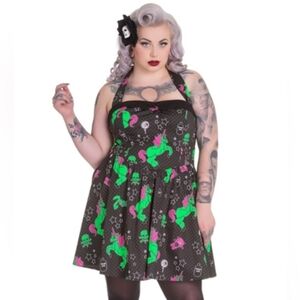 Hell Bunny Dress with Green and Pink Unicorn Print